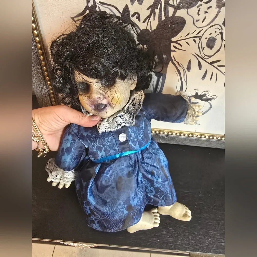 Spirit Halloween Lost Lizzy Blue Haunted Doll Prop 14